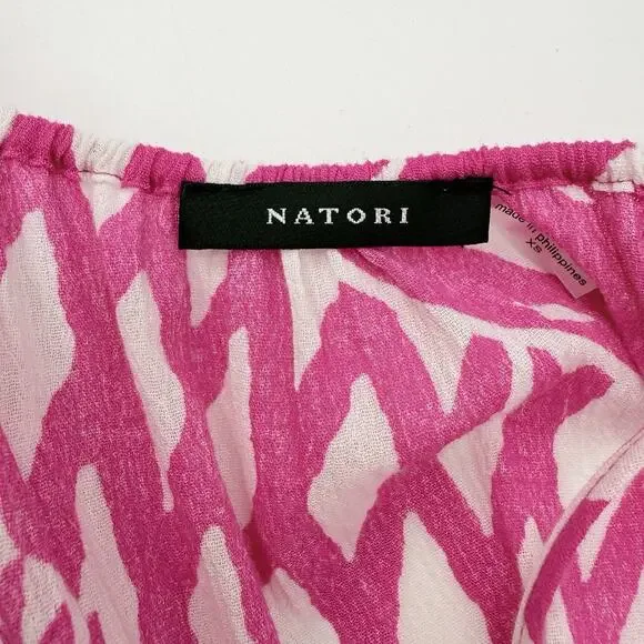 Natori Getaway Midi Dress Pink Lightweight Cotton Boho XS Resort Vacation Summer - Picture 6 of 9